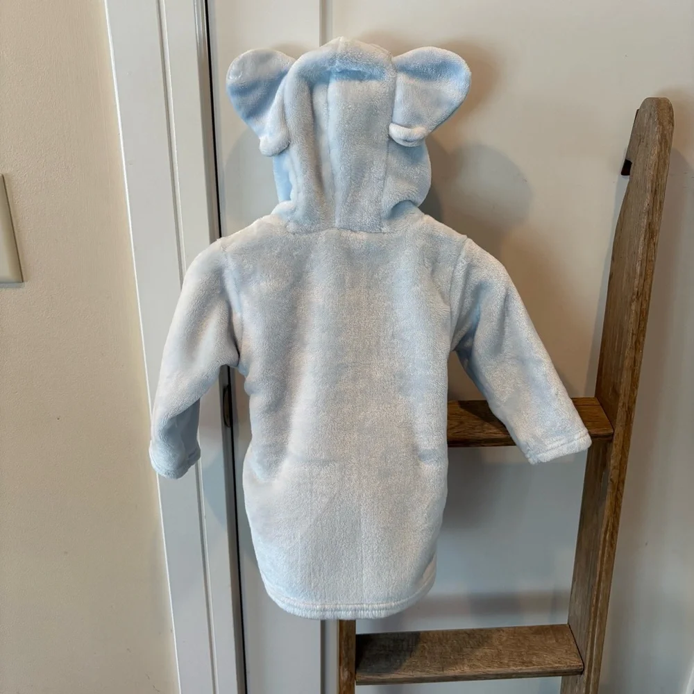 Hudson Baby Blue Elephant Hooded Robe